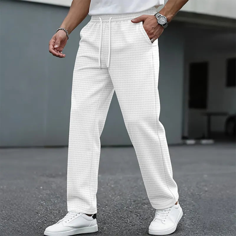📢📢 50% OFF!!! 🎉✨ Men's Waffle-Knit Casual Pants with Drawstring