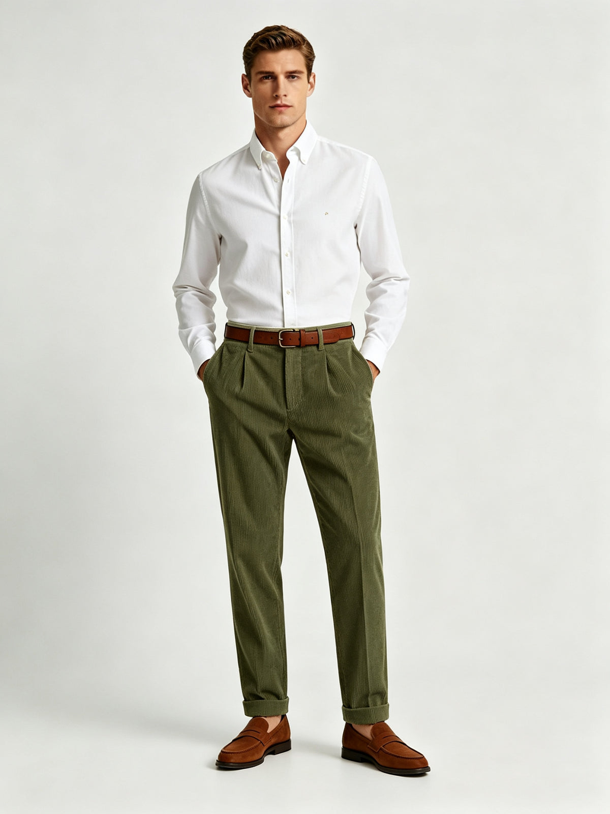 🔥 Today Only — 50% OFF! 🍂 Men's Vintage Corduroy Pleated Straight-Leg Pants 👖✨