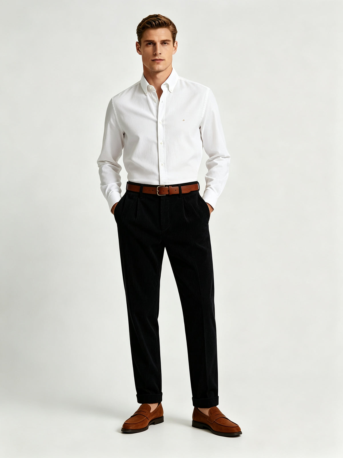 🔥 Today Only — 50% OFF! 🍂 Men's Vintage Corduroy Pleated Straight-Leg Pants 👖✨