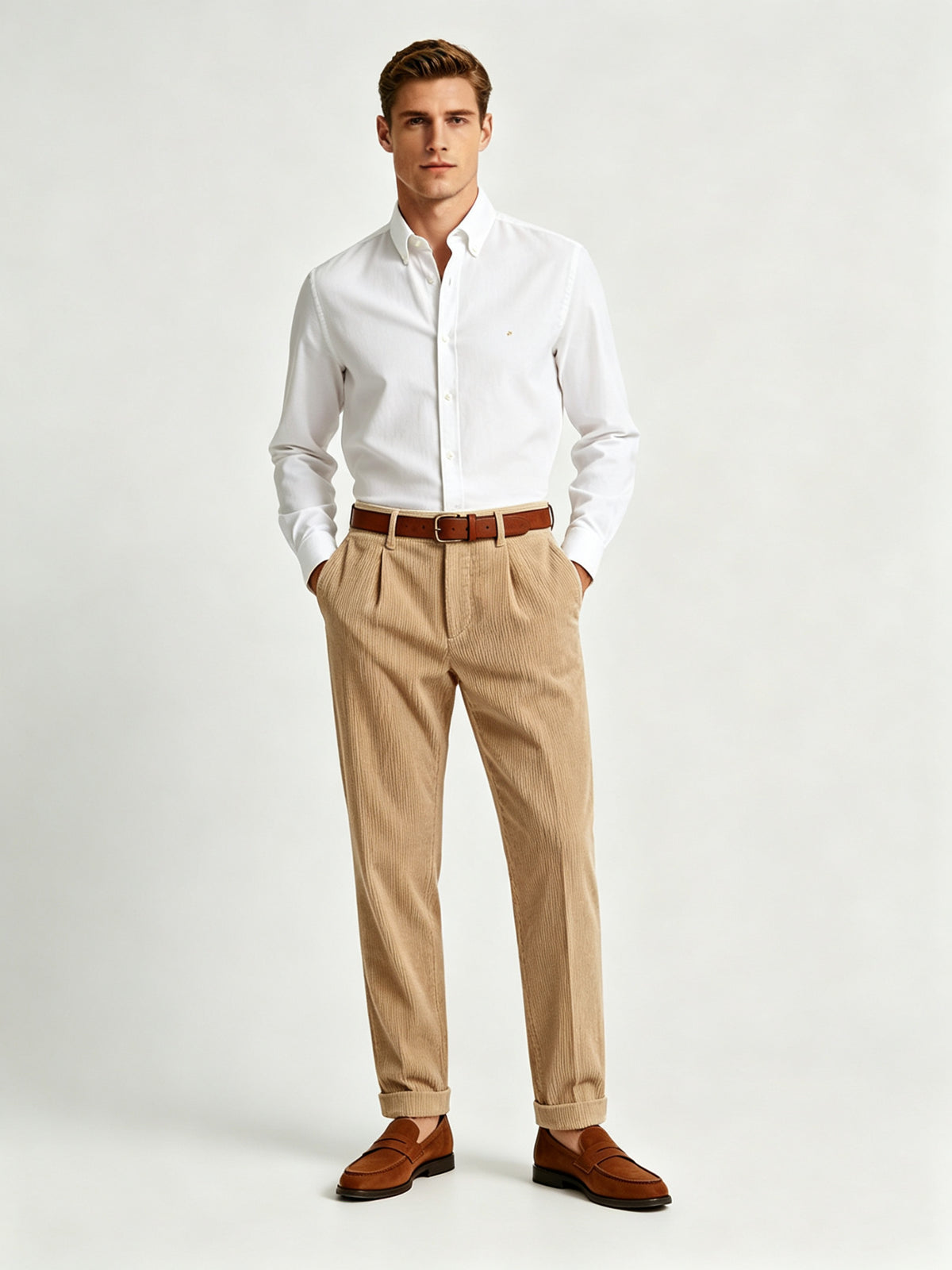 🔥 Today Only — 50% OFF! 🍂 Men's Vintage Corduroy Pleated Straight-Leg Pants 👖✨